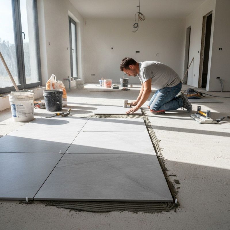 Slate Tile Floor Installation